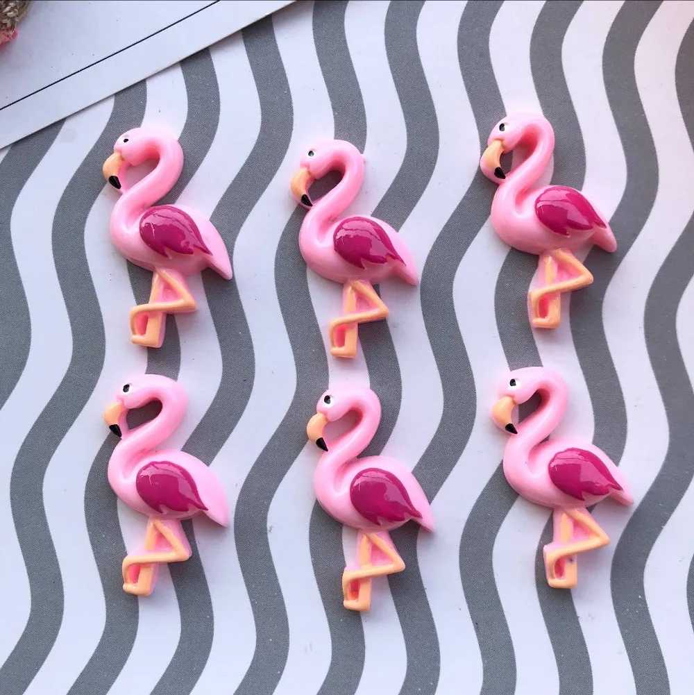 35*19 мм 10 шт./лот flatback Смола Фламинго милые кабошоны плоское украшение из смолы мультфильм серьги и броши DIY