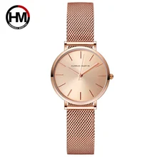 Hannah Martin Durable Fashion Women Watches Casual Ladies Watch Stainless Steel Quartz Rose Gold Silver Waterproof Wrist Watch hannah martin fashion women watches casual office ladies stainless steel quartz watch waterproof wristwatches relogio feminino