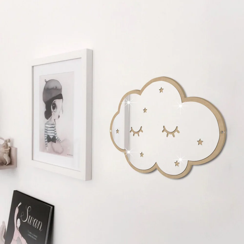 

Children's Room Ins Cloud Mirror Adorn Adorable Hanging Mirror Adornment 3D Wall Mirror Decorative Mirrors