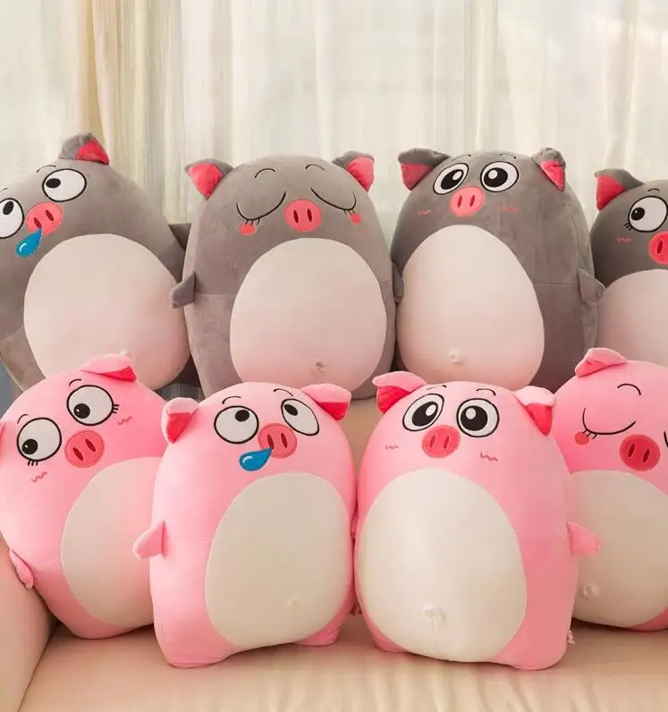 Новая креативная мультяшная поросенок игрушки перо хлопок милая розовая подушка