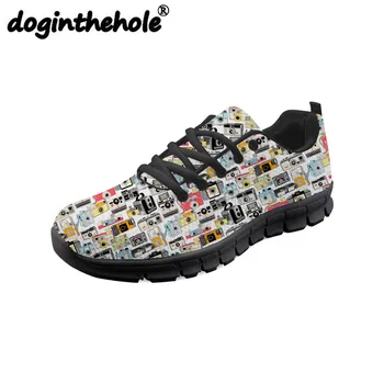 

doginthehole Vintage Cameras Printing Sport Shoes Outdoor Mens Running Shoes for Fitness Jogging Mesh Flats Sneakers Lightweight