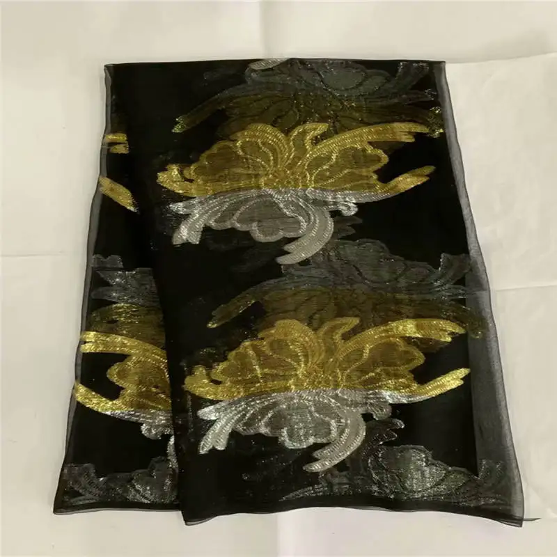 

2019 African Quality real silk satin Lace Fabric With Net Nigeria Embroidery For Women Wedding Dresses satin Fabrics 5 Y! P60585