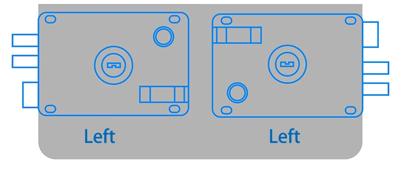 NAIERDI-9331 наружные дверные замки, Противоугонный замок, несколько страховых замков, железные ворота, дверной замок для мебельного Оборудования - Цвет: Left