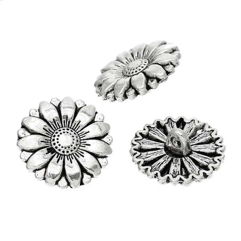 

Sewing Metal Buttons Sunflower Antique Silver(Lead,Nickel Free) 18 mm Dia.50 pcs/lot
