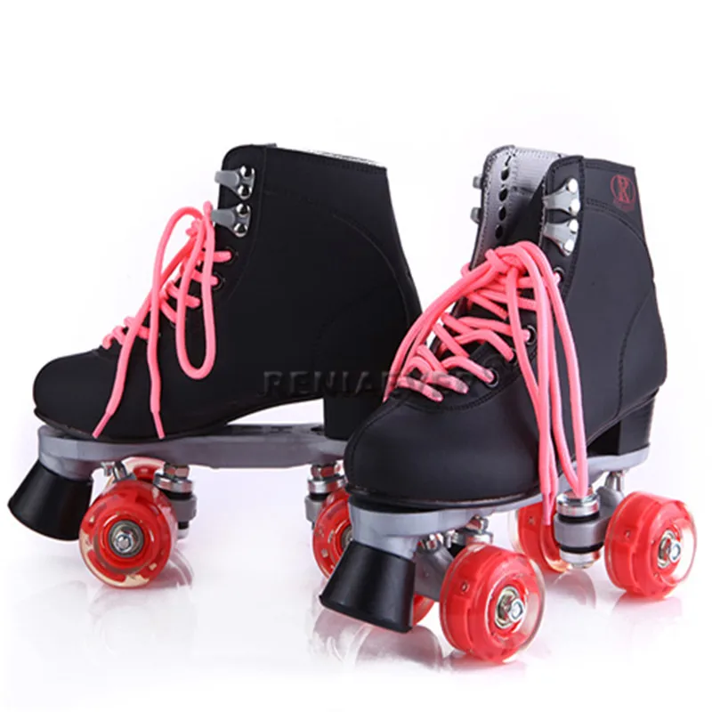Professional Adult Double Row Figure Roller Skates Two Line Flashing Wheels Roller Skate Patines