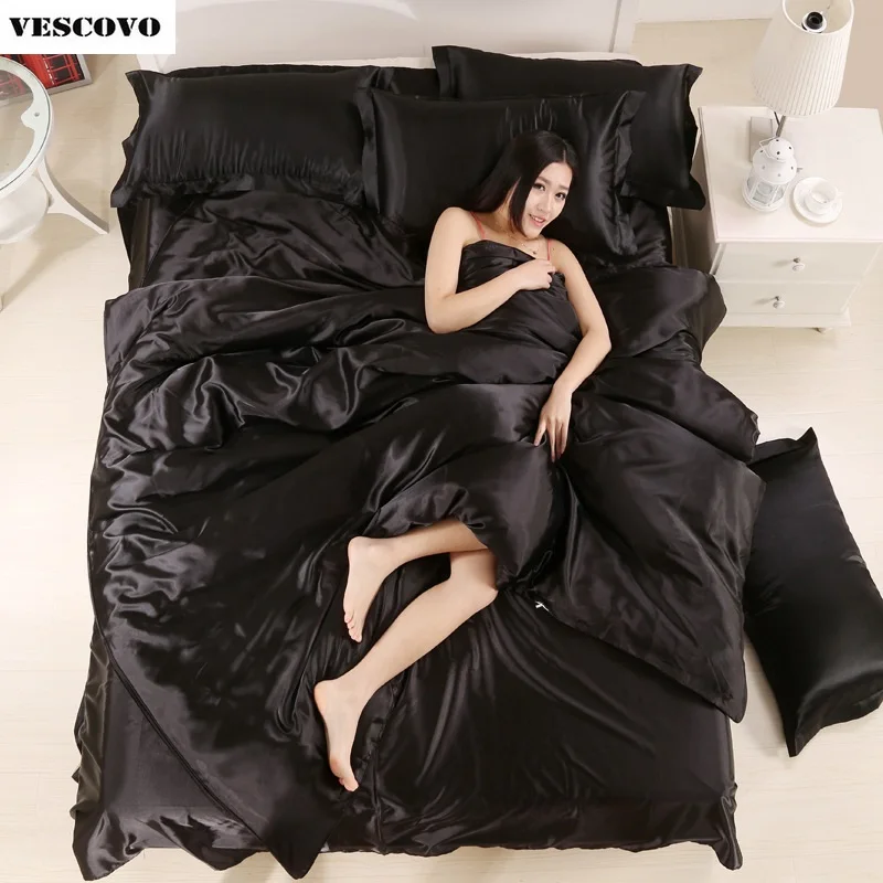 

New natural mulberry silk bedding sets duvet cover set bedclothes bed sheet queen size