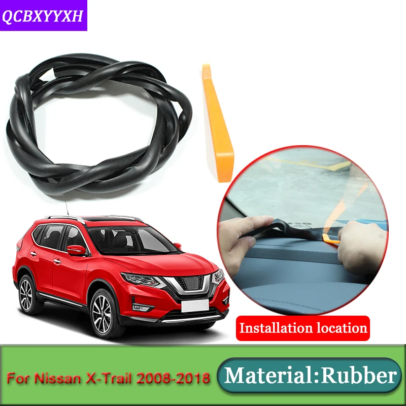 Car-styling For Nissan X-Trail Rogue 2008-2018 Rubber Anti-Noise Soundproof Dustproof Car Dashboard Windshield Sealing Strips | Автомобили