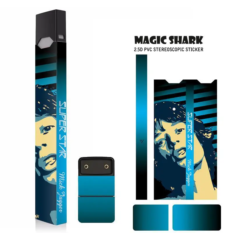 

Magic Shark Marilyn Monroe Madonna Jackson Super Star Stereo Film Sticker For Juul Printing Cover PVC Skin Case Sticker