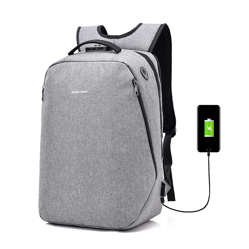 Backpack Waterproof Oxford Security Password Lock Backpacks Men Casual