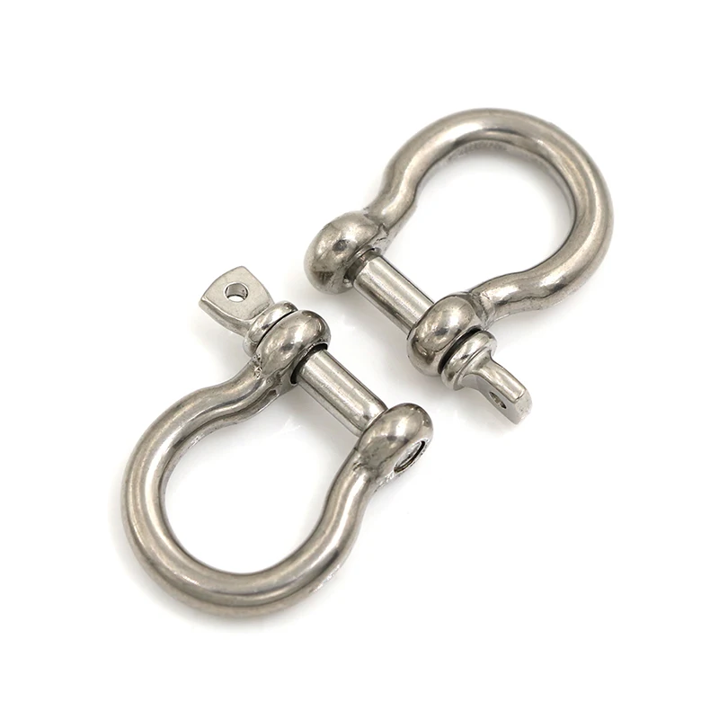 5Pcs M4 Silver 304 Stainless Steel Rustproof Screw Pin Anchor Bow Shackle Clevis European Style