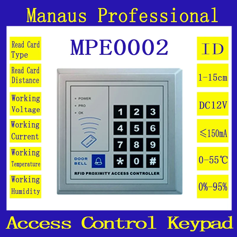 Новое поступление высокое качество RFID двери Система контроля доступа входной двери EM клавиатуры Управление доступом e-2