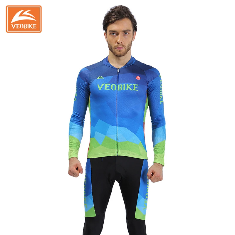 

VEOBIKE Pro Team Jersey Set Men Cycling Long Sleeve Jerseys Bicycle Shirts Bike Sportswear ropa ciclismo Bicycle Clothing