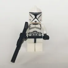 300 шт./лот Звездные Войны Пользовательские Клон солдат белый с пистолетами блоки, совместимые sw442 75000 75015 75016 детские игрушки