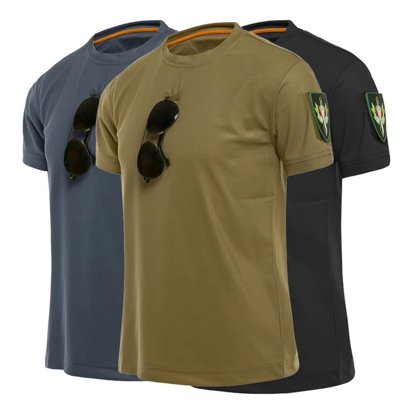 Men's Army Tactical T Shirt Military Style Short Sleeve Quick drying T