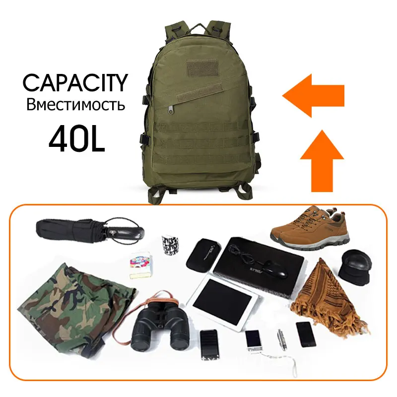 Tas 40l Degli Uomini Sport Caccia Digital Green Di Tattica Digital jungle Borse Zaini Esterno Military3d Black army Camo Viaggio Alpinismo Arrampicata acu khaki cp Zaino Campeggio 5vnwzx6q
