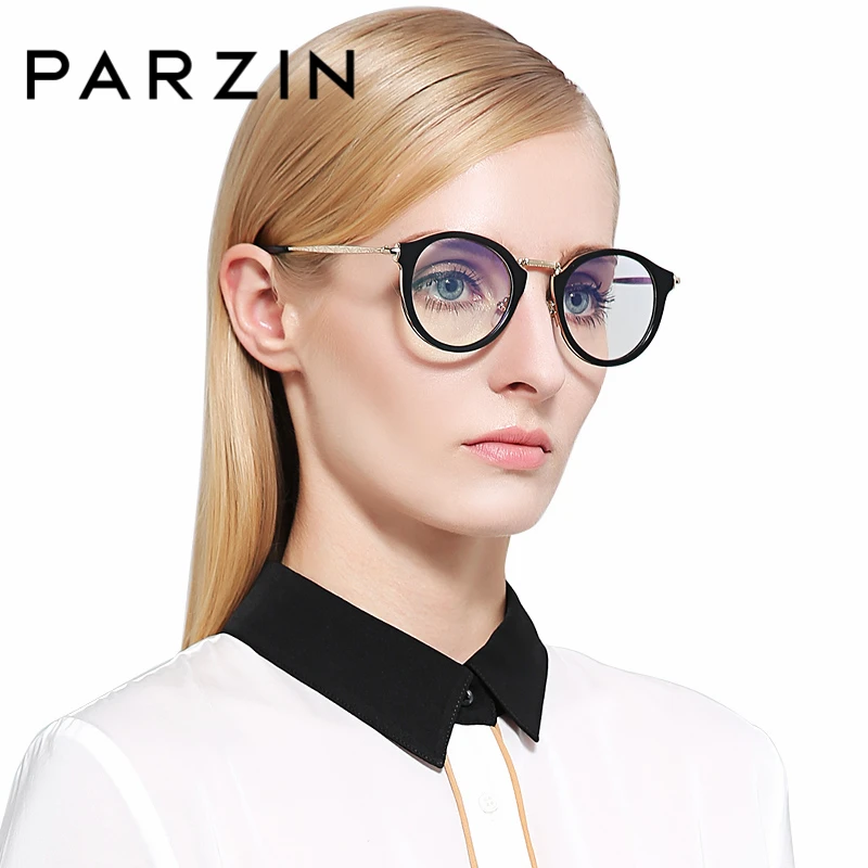 

PARZIN PARZIN Prescription Glasses Frames With Clear Lens Colorful Round Myopia Eyewear Glasses Frame 56005