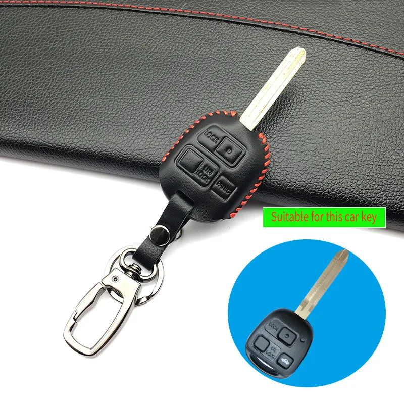  Top layer leather Genuine Leather Keyboard cover Key cases for Toyota RAV4 Corolla Camry Crown Prad