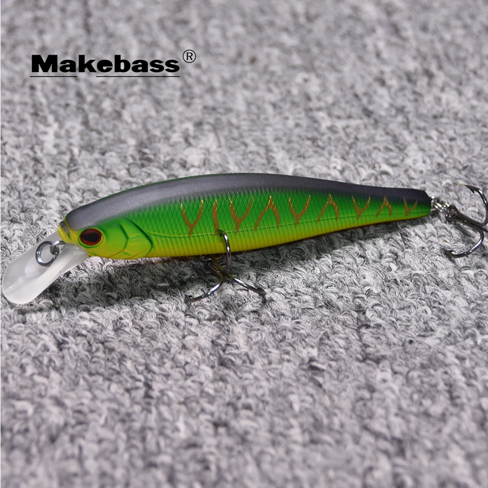 Makebass 3.94in/0.53oz Minnow Plug Fishing Lures Floating Hard Baits Swimbaits Fishing Tackle Tool for Trout Walleye Pike etc