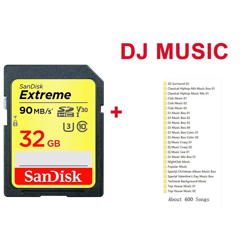 Sandisk SD карта 32 gb Extreme V30 Class 10 U3 Карта памяти SDHC карты Скорость до 90 МБ/с. SD 32 ГБ для цифровой зеркальной камеры 4K FullHD Профессиональный Камера - Емкость: SDXVE-90M-32G-DJ