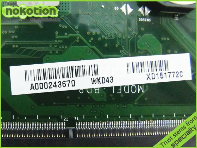 NOKOTION A000243670 DA0BD8MB8D0 материнская плата для ноутбука toshiba S75D гнездо FS1 DDR3 основная плата работает