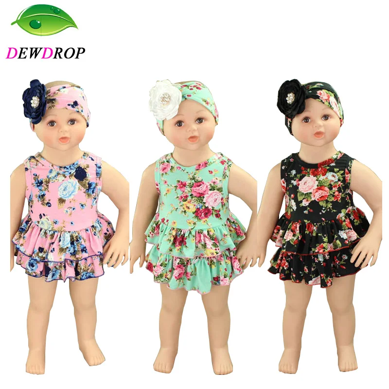 

Hot Pin Newborn Baby Girl Infant Clothes Vest Dress+Bloomers+Headband 3pcs/Sets Baby Shower Gift Baby Girl Clothes