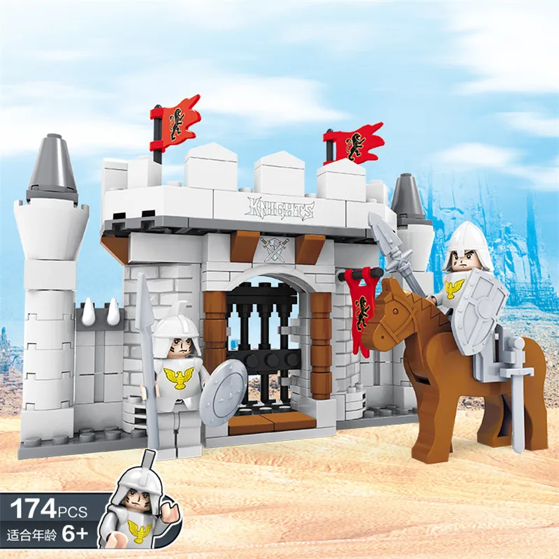 Castle Building Block Sets 174pcs DIY Building Blocks Assemble Toy Early Educational Brinquedos Kids legoeings Castle Building Block Sets 174pcs DIY Building Blocks Assemble Toy Early Educational Brinquedos Kids legoeings