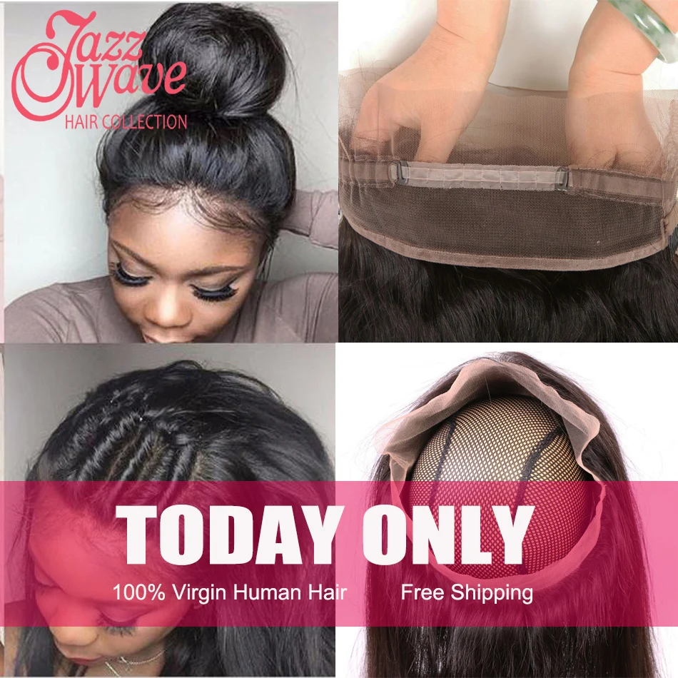 

Jazzwave Hair Brazilian Virgin Hair 360 Lace Frontal 22"*4"*2'' Straight Band Lace Frontal With Baby Hair Natural Hairline