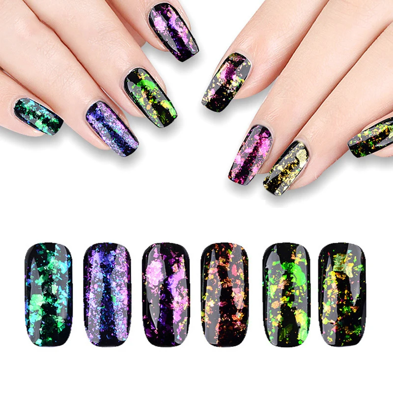 

1PCS Nail Mirror Powder Holographic Glitter Chrome Powders Nail Chameleon Powder Magic Sequins Pigment Manicure Decorations