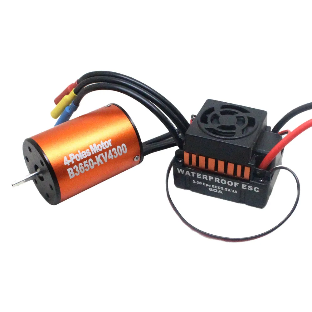 

HIINST Waterproof B3650 4300KV Brushless Motor w/ 60A ESC Combo Set for 1/10 RC Car L824