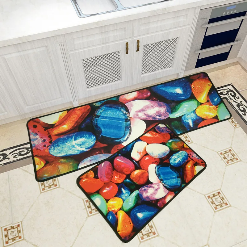 

Colored Stones Non Slip Bath Mat Absorbent Area Rugs And Carpets for Home Living Room WC Bedroom Door Floor Hallway Kitchen Mats