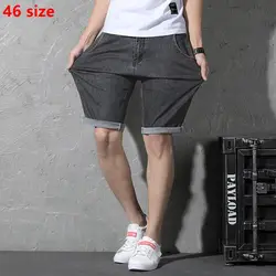 Летние тонкие джинсовые шорты для мужчин большой размер летние стрейч половина повседневные шорты 46 44 42 40