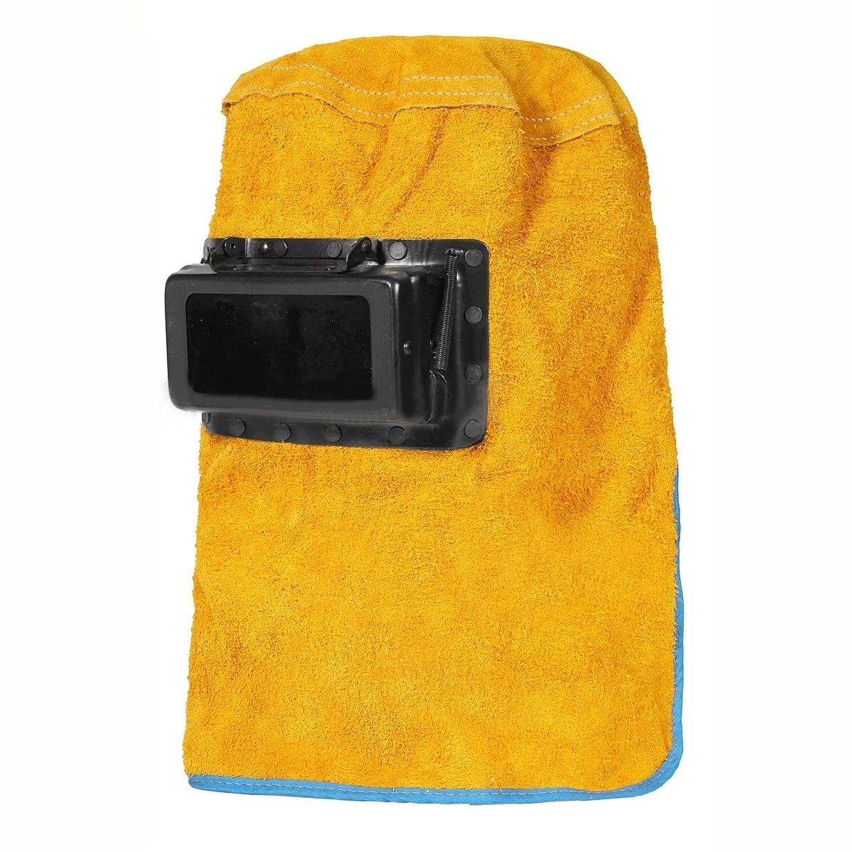 Leather Welding Helmet Mask Solar Auto Darkening Filter Lens Welder Hood Cap
