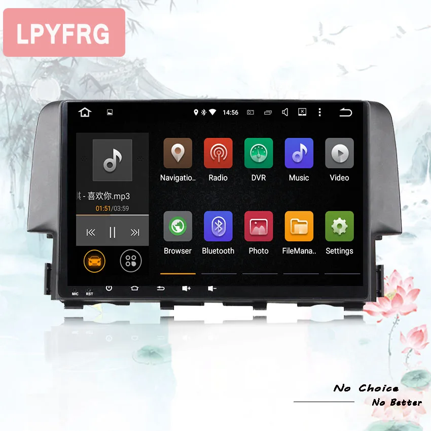 Cheap Octa Core Android 9.0 Car Radio DVD GPS Navigation Multimedia Player For Honda Civic 2015 2016 2017 2018 Auto Audio Stereo Video 3
