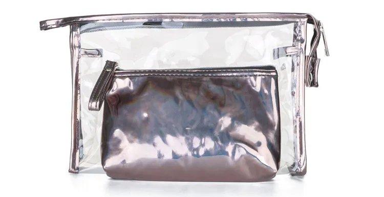 2 предмета/партия макияж сумки женские Водонепроницаемый Портативный косметичка Для женщин Письмо Дизайн составляют мешок прозрачная