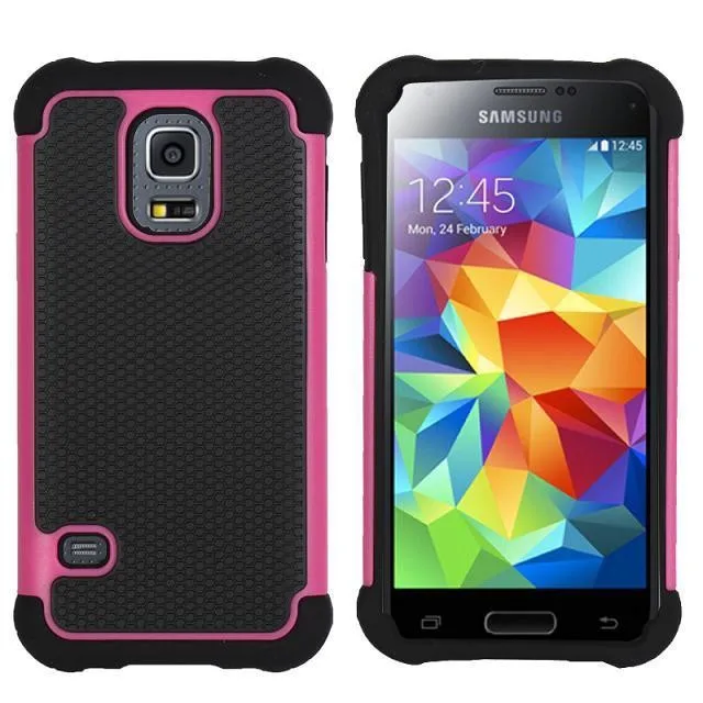 S5mini противоударный пластиковый чехол с шариками, силиконовый чехол для samsung Galaxy S5 mini G800F, гибридная задняя крышка с двойным слоем - Цвет: rose pink