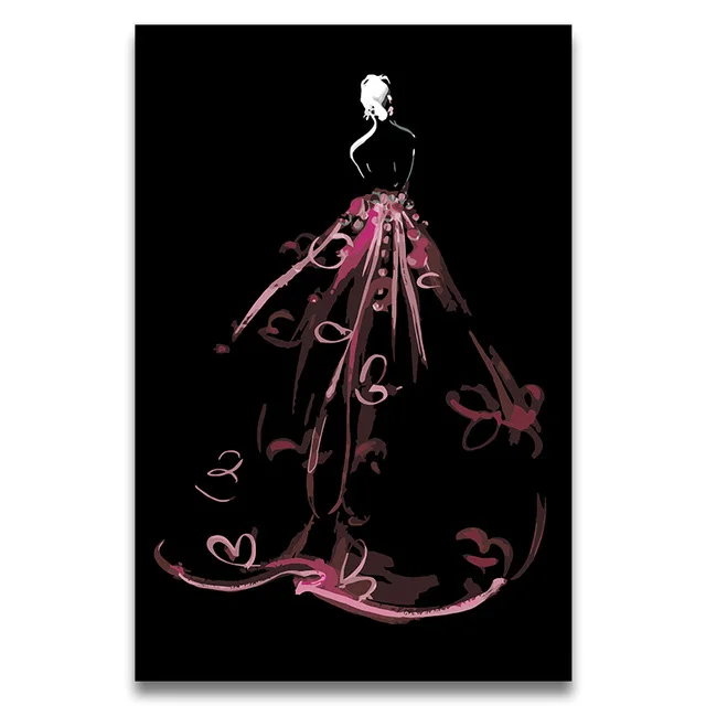 

Abstract purple wedding dress digital oil painting by numbers Modern simple picture Coloring paint the number on canvas draw