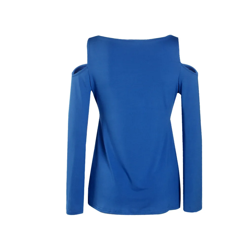 Новая женская футболка, со шнуровкой, с длинным рукавом, однотонная, квадратная горловина, международная торговля,, женская футболка с открытыми плечами, vestidos ONY0123