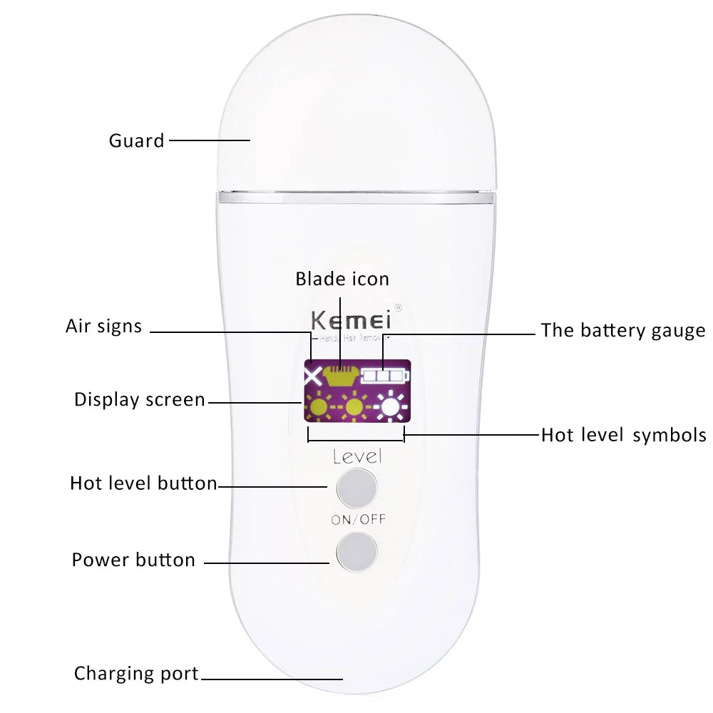 Kemei инфракрасный горячий провод электрический эпилятор перезаряжаемый набор для удаления волос устройство KM-6810 ЕС