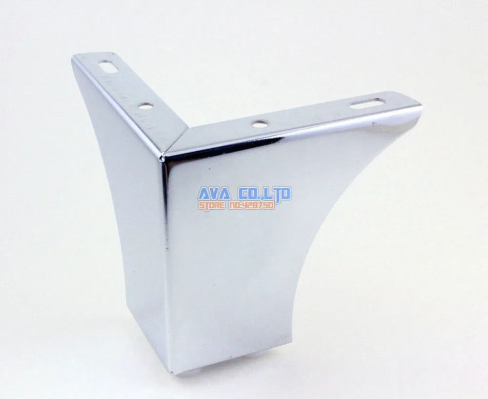 4 Pieces 104mm Furniture Metal Leg Corner Feet Chrome Polishin