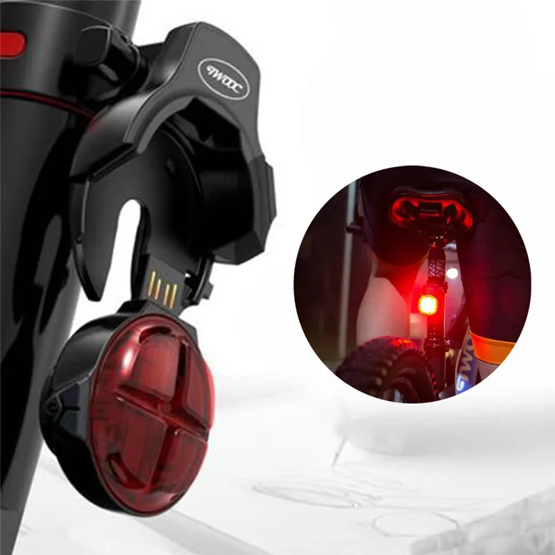 Cheap 1Pcs 2019 Creative Practical Cycling Supplies Safety Warning Lights Intelligent Brake Induction Bicycle LED Tail Light 5