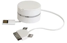 USB Cable Retractable 3 in 1 Multifunctional USB Charger Cable Round Box Storage data lines for iPhone 4 5 6 for Samsung