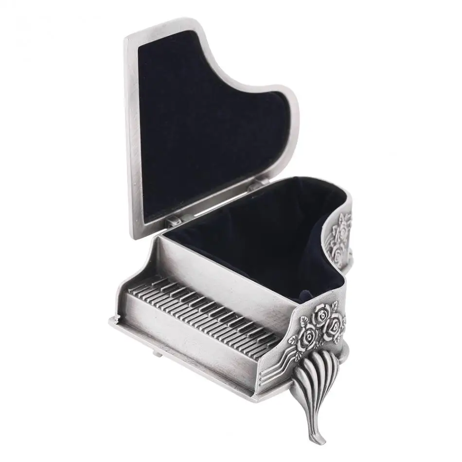 

European Princess Jewelry Box Rhythm Piano Metal Retro Luxury Jewelry Box Rose Piano Jewelry Box