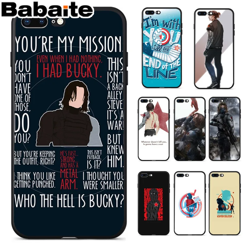 

Babaite Marvel the winter solider bucky barnes Top Detailed Phone Case Cover for Apple iPhone 8 7 6 6S Plus X XS MAX 5 5S SE XR