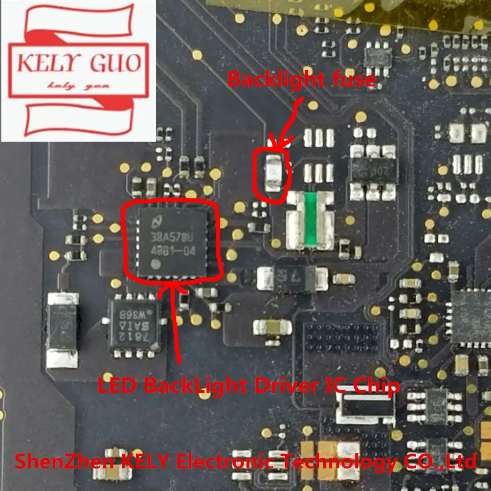 

2pair/LOT for LED BackLight Driver IC Chip And Backlight fuse for Macbook pro 13" A1502 820- 3476-A logic board fix items