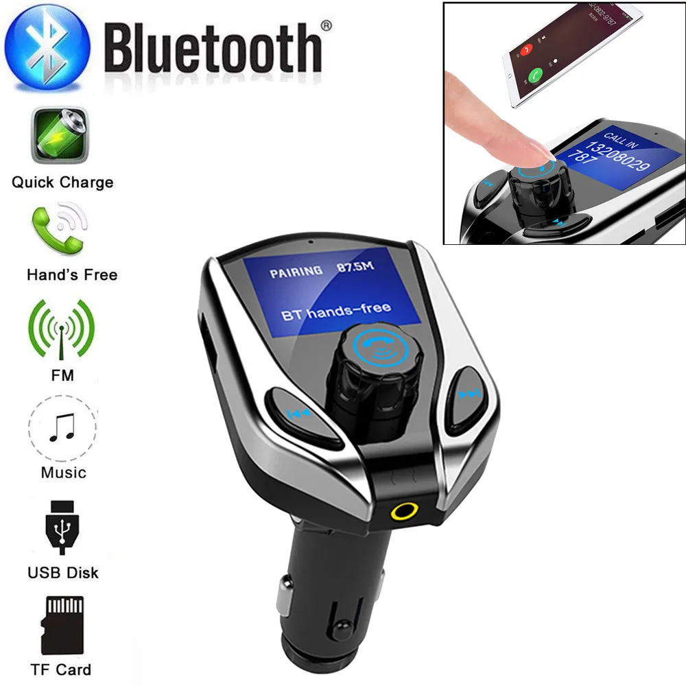 2019 Multifunction X8 Car Kit Handsfree Wireless BT FM Transmitter LCD