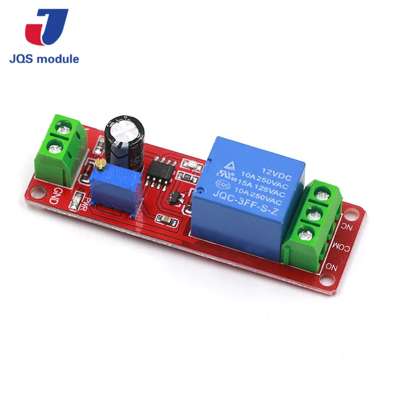 

NE555 Trigger Timer Switch Delay Connect Module Adjustable Time Delay Relay DC 12V 10A 0-10 Seconds With LED Indicator Board