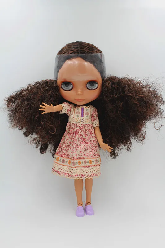

Blygirl Doll Brown wavy hair Blyth joint body Doll Fashion can change makeup The hand can be rotated