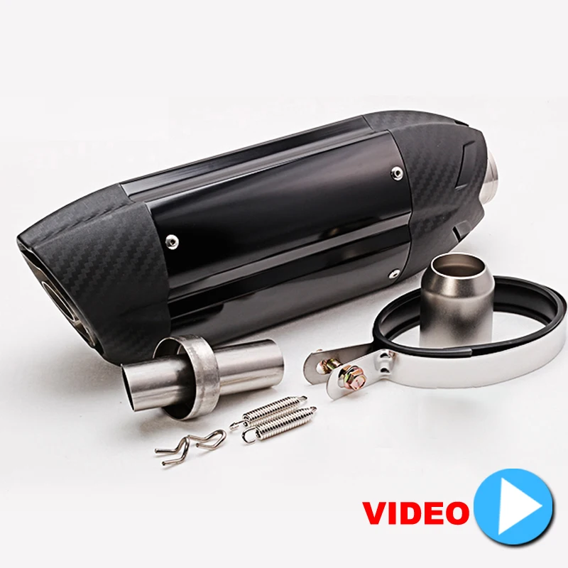 

51MM Inlet Motorcycle Exhaust Muffler Pipe With MI Sticker Z800 Devil Monster 796 Modified Exhaust Pipe M1014