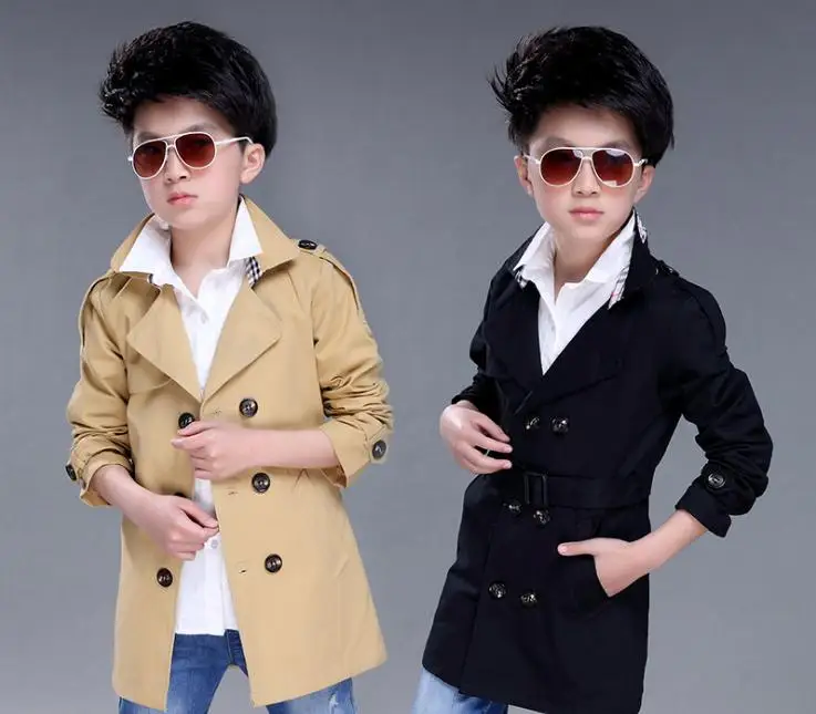 

2018 spring and autumn children's coat, big boy, Korean version, boy's windbreaker coat, long coat, children's wear boy clothing