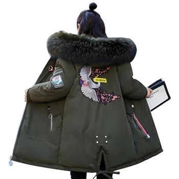 

2019 Thick Warm Hooded Cotton Long Parka Plus Size Women Winter Coat Jacket Clothing For Mujer Feminine De Inverno Casaco ON40
